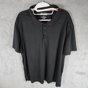 Duluth Trading Mens Standard Fir Untucked Black Polo Shirt Size Large